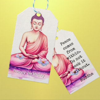 Buddha Birthday, Watercolor, Meditation / Yoga  Gift Tags