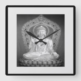 Buddha - Black And White Wall Clock