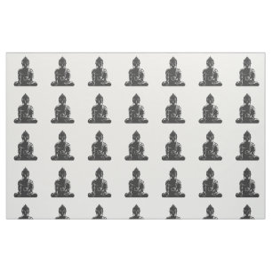 Buddha,black on white,buddhism,peace,zen,yoga,yogi fabric