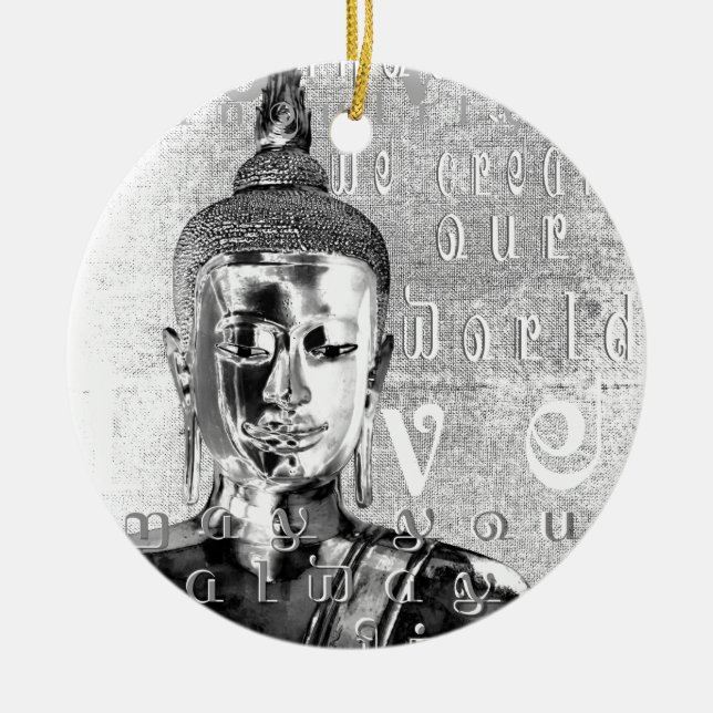 Buddha Blessing Ceramic Tree Decoration (Front)