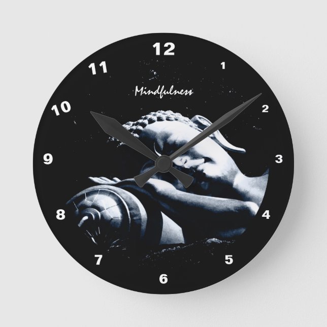 Buddha Blessings & Mindfulness /Sleeping Buddha Round Clock (Front)