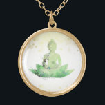 *~ Buddha Botanical Floral Lotus AP33 Gold Plated Necklace<br><div class="desc">(( search id AP33 for similar designs )) Simple and Minimal Abstract Boho Zen Watercolor soft with GOLD areas. There are options in shape and metal plating colours in Silver Plate and Gold Plate. * Energetically Enhanced Bohemian Botanical Garland / Bouquet Floral / Flowers Pastel Modern Popular softly Colourful Zen...</div>