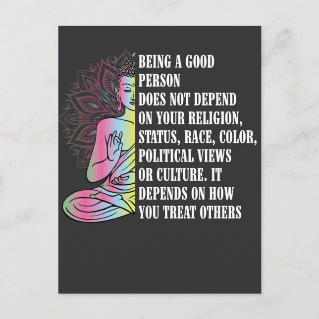 Buddha Buddhism A Good Person Religion Postcard (Front)