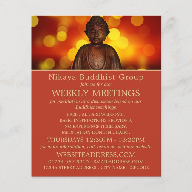 Buddha, Buddhist Group Advertising Flyer (Front)