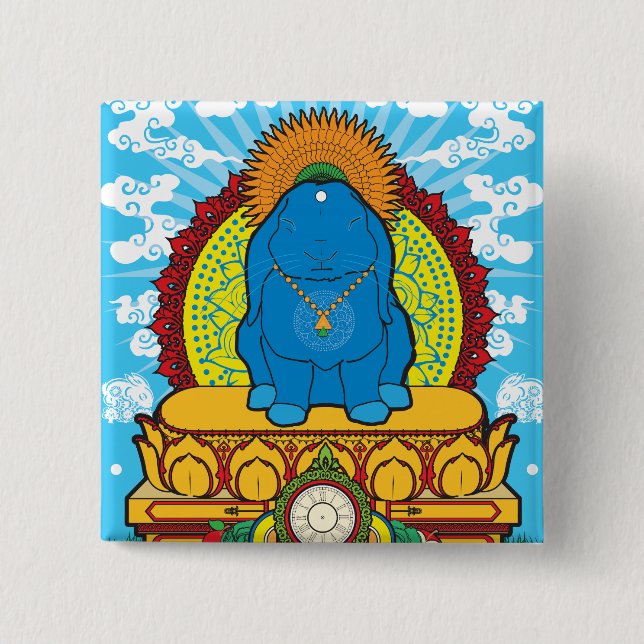 BUDDHA BUN 15 CM SQUARE BADGE (Front)