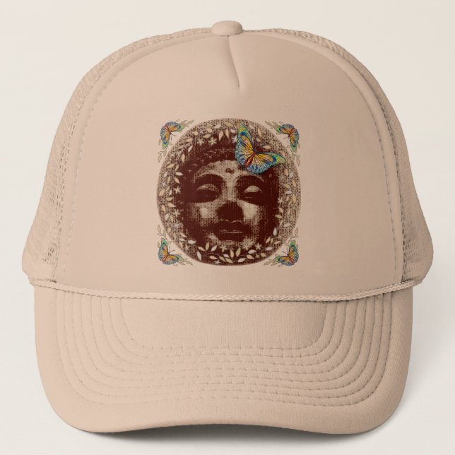 Buddha Butterfly Trucker Hat (Front)
