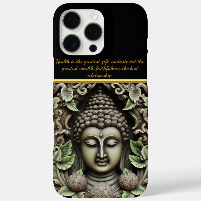 Buddha Carving With Leaves and Orbs Case-Mate iPhone Case (Back)
