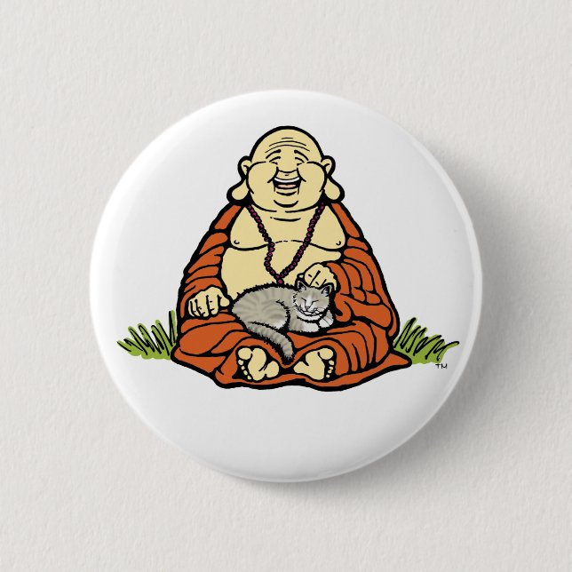 Buddha Cat Button (Front)