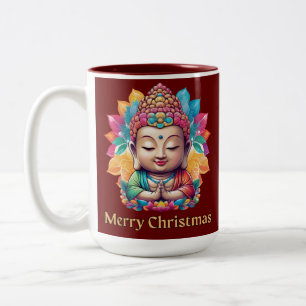 Buddha Christmas Mug Colourful Cute Holiday