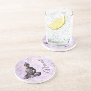 Buddha Classy Pink Lavender Marble    Coaster