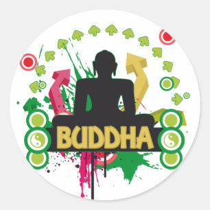 Buddha Colour Trip Classic Round Sticker