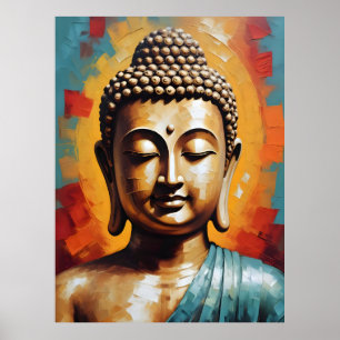 Buddha Colourful Painting - Modern Wall Art