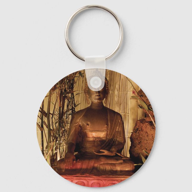 BUDDHA : Copper Statue Key Ring (Front)