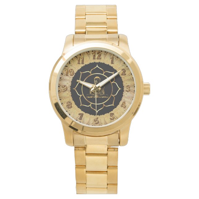 Buddha doing meditation spiritual yoga watch (Front)