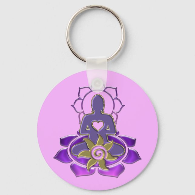 BUDDHA energy | light pink Key Ring (Front)