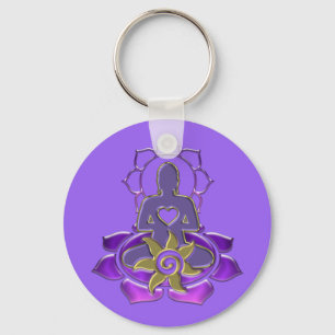 BUDDHA energy light violet Key Ring