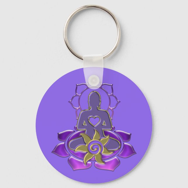 BUDDHA energy | light violet Key Ring (Front)