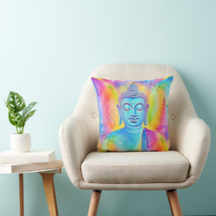 Buddha Energy - Watercolor seamless pattern 1 Cushion