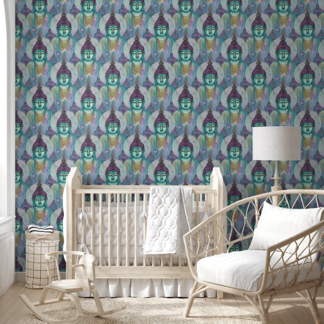 Buddha Energy - Watercolor seamless pattern 2 Wallpaper (Kids)