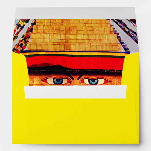 Buddha Eyes & Dharma Blessings, Stupa - Boudhanath Envelope (Back (Bottom))