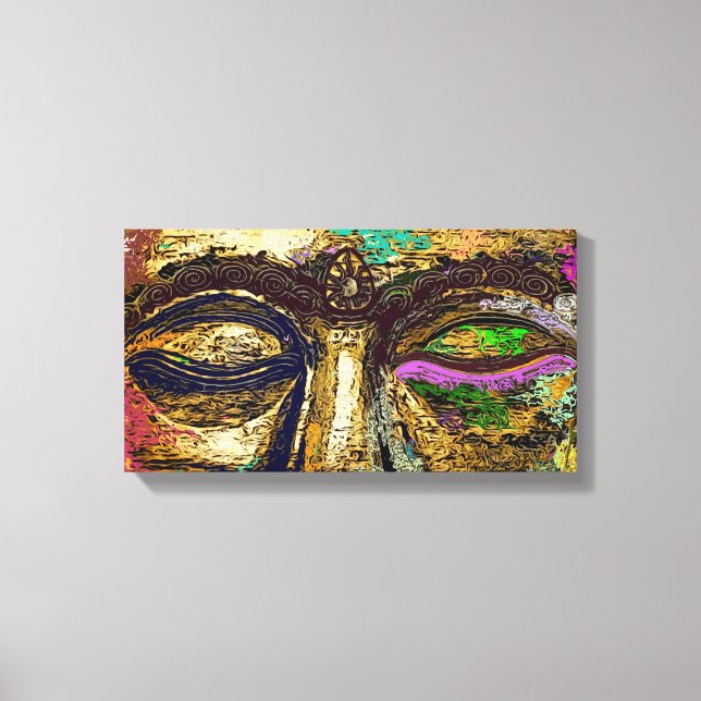 Buddha Eyes Psychedelic Pop Art Canvas Print (Front)