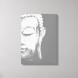 Buddha Face Black White Canvas Art Print