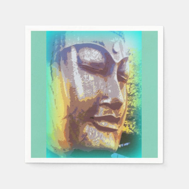 Buddha face green napkin (Front)