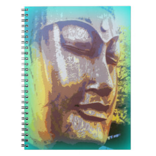 Buddha face green notebook