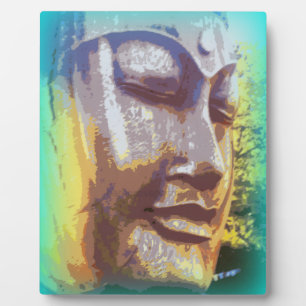 buddha face green plaque