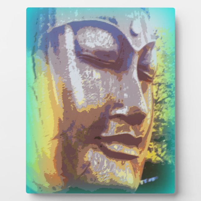 buddha face green plaque (Front)