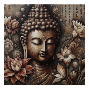 BUDDHA FACE PAINTING #5 POSTER