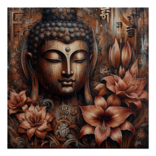 BUDDHA FACE PAINTING #6 POSTER
