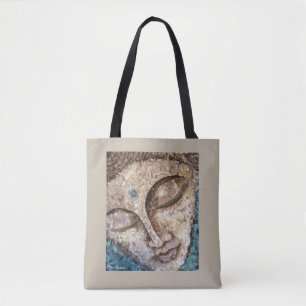 Buddha Face Watercolor Art Print Tote Bag