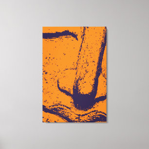 Buddha Face Zen Harmony Buddhahood Orange Canvas Print