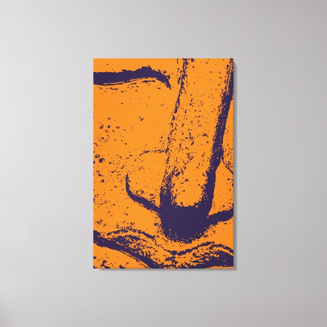 Buddha Face Zen Harmony Buddhahood Orange Canvas Print (Front)