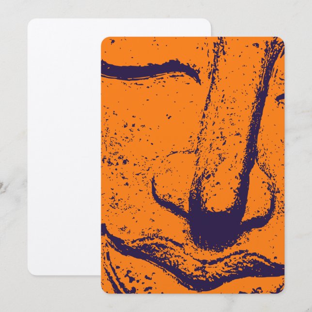 Buddha Face Zen Harmony Buddhahood Orange Invitation (Front/Back)