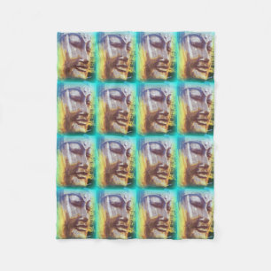 buddha faces fleece blanket