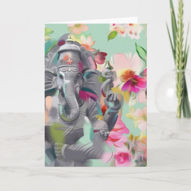 Buddha Ganesha Art greeting card | positivity (Front)