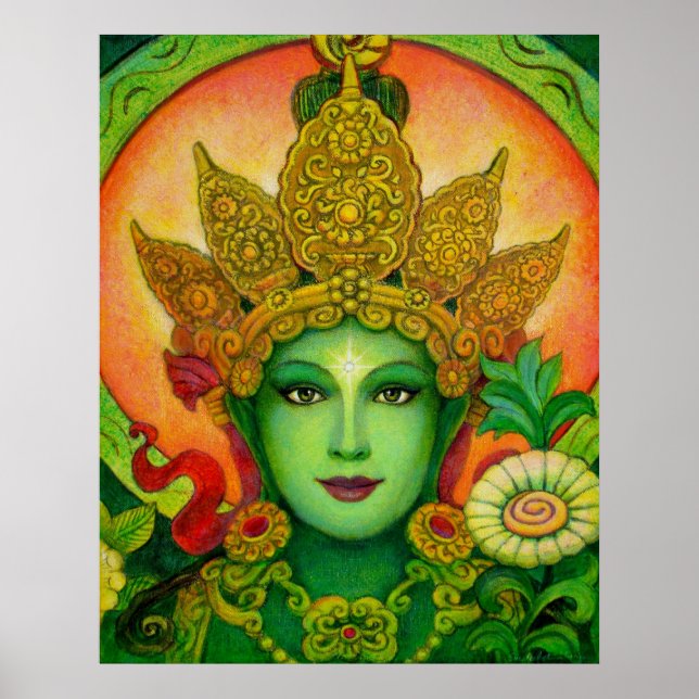 Buddha Goddess Green Tara beautiful art Poster (Front)