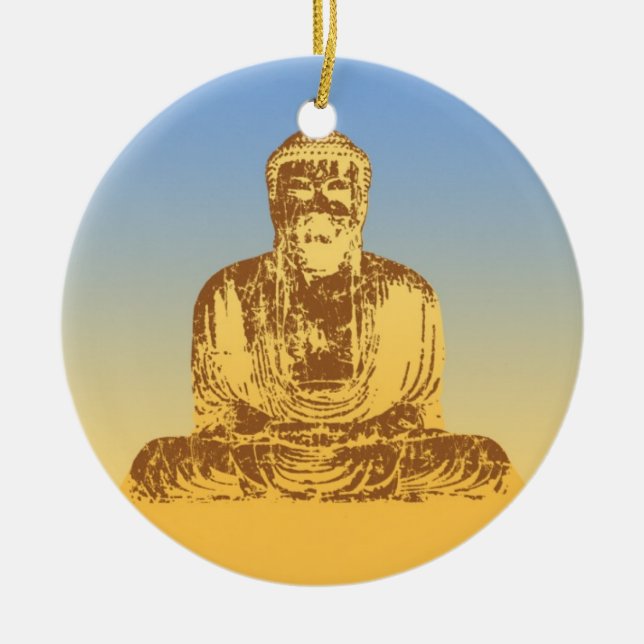 Buddha Graphic Ceramic Tree Decoration (Front)
