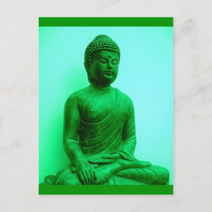 Buddha Green Bronze Statue by Sharles Postcard