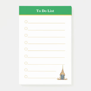 Buddha head & Green Header To Do List Lined Post-it Notes