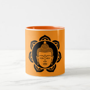 Buddha Head Meditation Two-Tone Coffee Mug