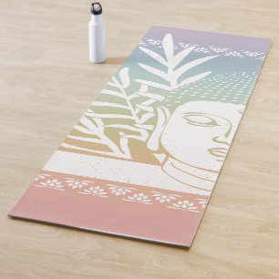 Buddha Head Palm - Rainbow Sorbet + Snow Yoga Mat