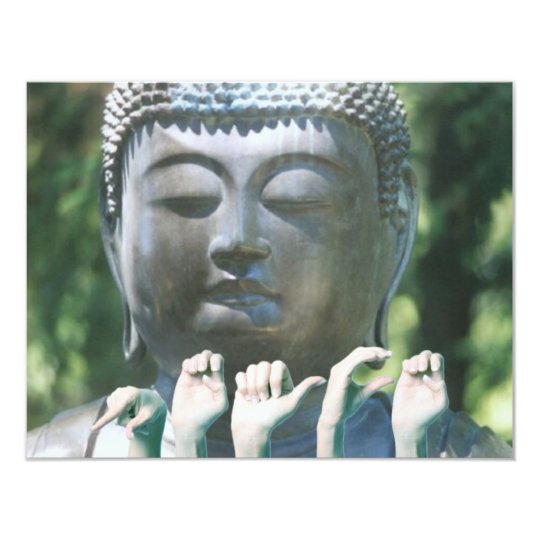 Buddha head & Peace ASL Card