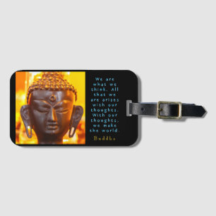 Buddha Head Statue and Quote Luggage Tag