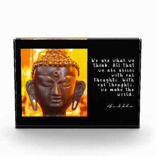 Buddha Head Statue and Quote Photo Block