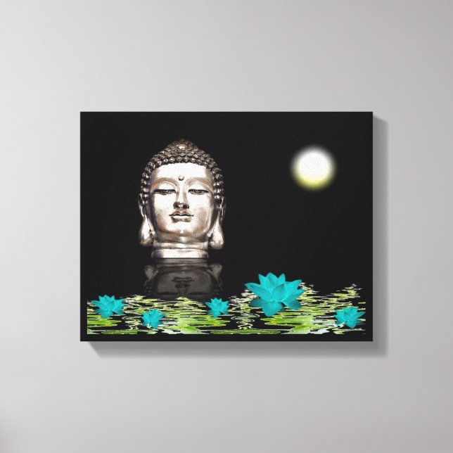Buddha Head Statue Canvas Print (Front)