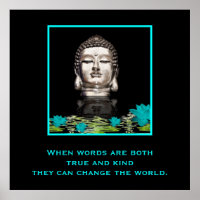 Buddha Head with Inspirational Kindness Quote