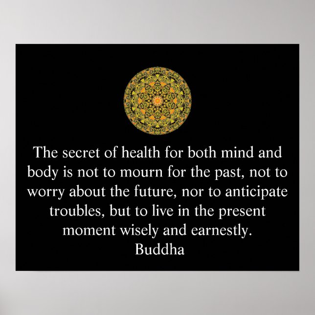 Buddha health  inspirational quote poster (Front)